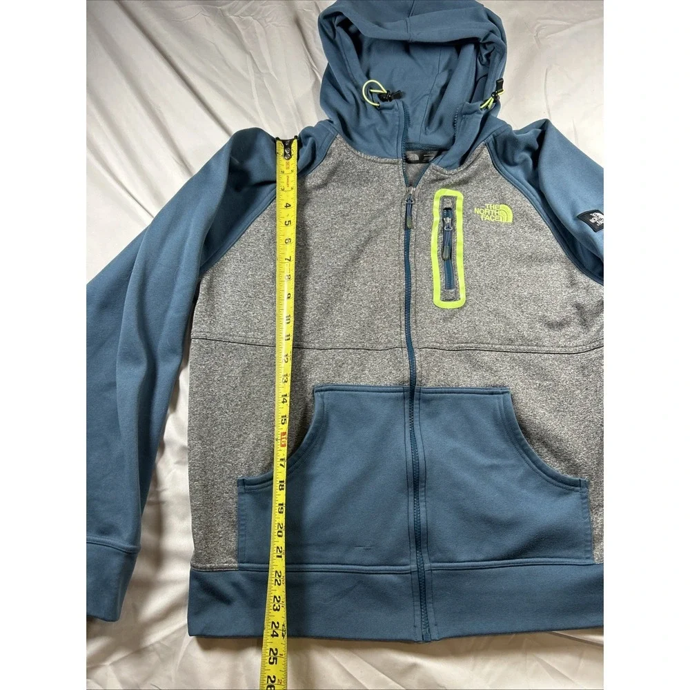 The North Face Full Zip Hooded Fleece Hoodie Gray Blue Men's L Large Read desc